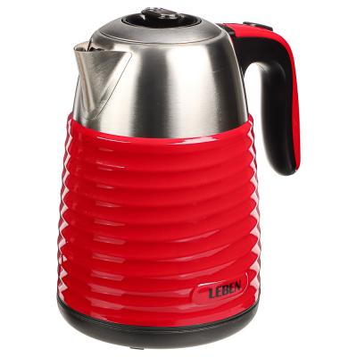 LEBEN Electric kettle 1.7 l., 2200 W., ribbed metal-plastic, burgundy