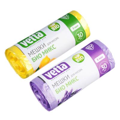VETTA BIO garbage bags 30 l., 30 pcs., economy, 4 flavors (vanilla, strawberry, lemon, lavender)