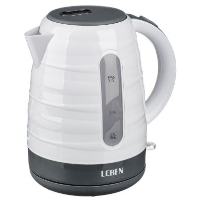 LEBEN Electric kettle 1.7 l, 1850 W, hidden heating. element, plastic, white, gray