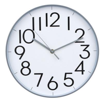 Round wall clock, plastic frame and glass lens, d30 cm, art08-52