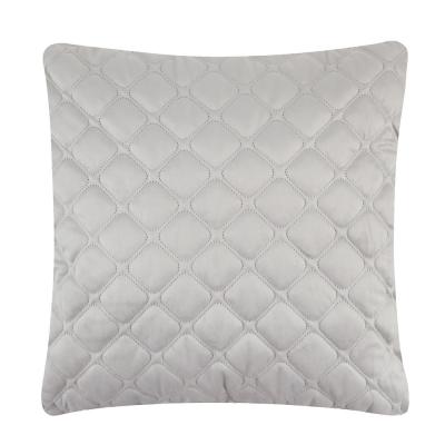 BY COLLECTION Cushion cover with piping, 50x50cm, 100% polyester, gray