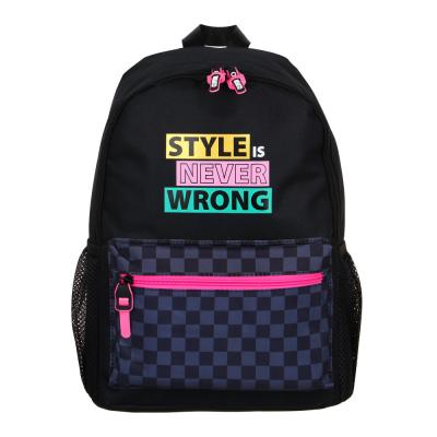 Backpack for teenagers, 41x29x18cm, "Style is always right", 1 compartment, 4 pockets, thick PE, plastic pullers