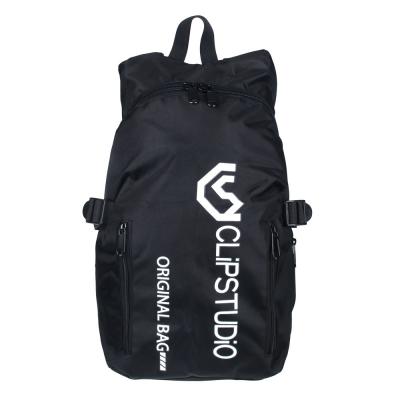 Universal backpack 50x30x26cm, 1 compartment, 4 pockets, side drawstrings, mesh back, PE, black