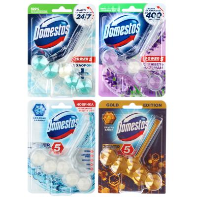 Toilet cleaning block DOMESTOS Power crystal clean with chlorine/ice avalanche, 55g