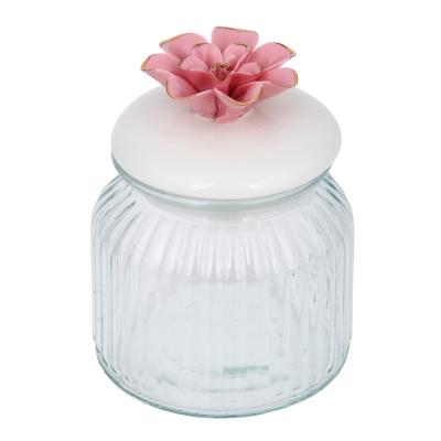 Decorative jar for small items, 11x11x14.5 cm, glass, art.2