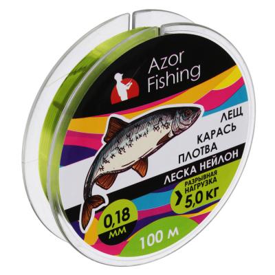 AZOR FISHING Fishing line "Bream, Crucian carp, Roach", nylon, 100m, 0.18mm, 5.0kg, green