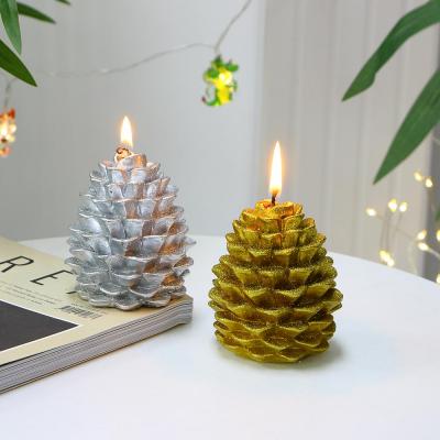 Cone-shaped candle, paraffin, 7.2x7.2x9.3 cm, 2 colors