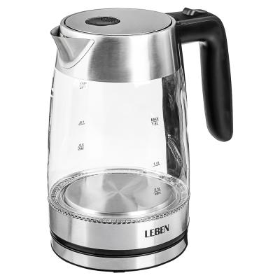 LEBEN Electric kettle 1.8l, 1850W, glass, LED backlight