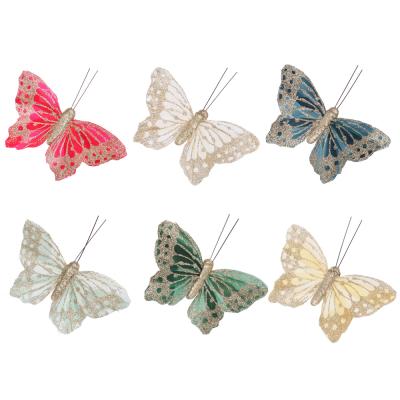SNOW BOOM Decorative decoration in the form of a butterfly, polyester, 9.5 cm, 6 colors