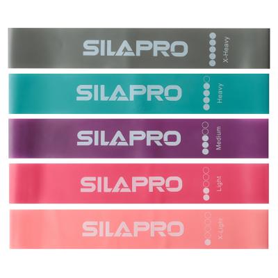 SILAPRO Set of fitness bands 5pcs (2.5kg, 4.5kg,7kg, 9kg, 14kg), 60x5cm, latex