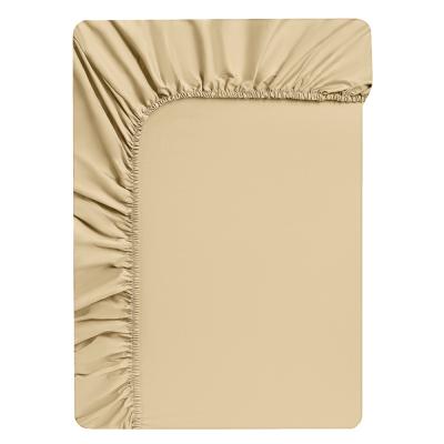 BY COLLECTION Fitted sheet 200x200x25cm, 100% cotton, sand