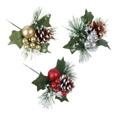 SNOW BOOM Decorative branch, bouquet with needles, 19x13 cm, 3 colors
