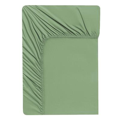 BY COLLECTION Fitted sheet 180x200x25cm, 100% cotton, light green