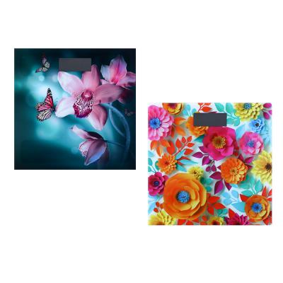 Electronic floor scales Flower Collection, LCD display, max. load up to 180kg, 28x28x0.5cm
