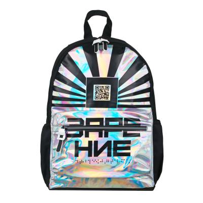 BY ZARYA Teenage backpack, 41x29x18cm, "Shine", 1 compartment, 4 pockets, shiny PE