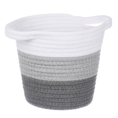 VETTA Striped wicker basket, d20x18cm, polycotton