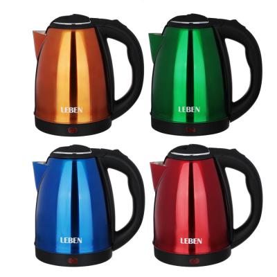 LEBEN Electric kettle 1.8 l, 1500 W, stainless steel steel, 4 colors