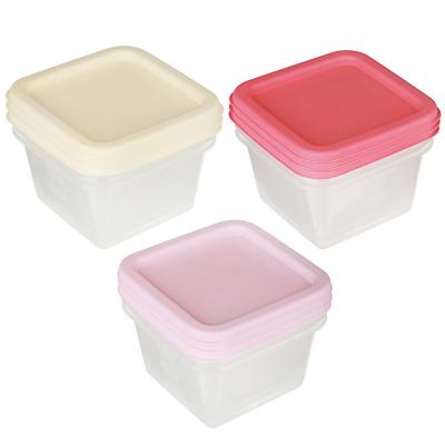 Set of square containers, 3 pcs, 0.33 l, plastic, 3 colors