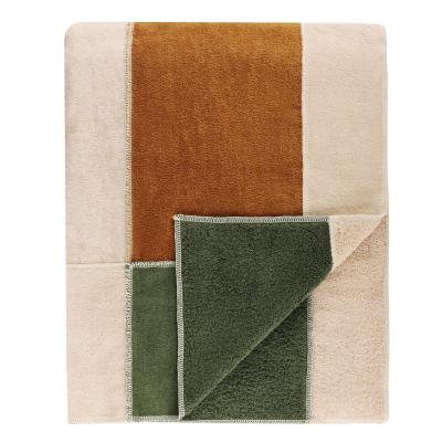 BY COLLECTION Terry bedspread 150x200cm, 100% cotton, beige, green
