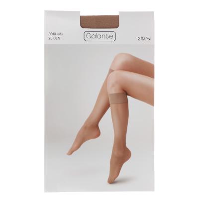 GALANTE Nylon knee socks 20 DEN, size 23-25, 85% polyamide, 15% elastane, 2 pairs, beige color