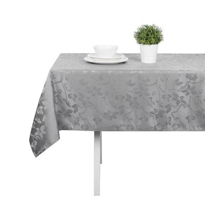 PROVANCE Hydrangea Jacquard tablecloth 140x230cm with water-repellent impregnation, 100% polyester, gray