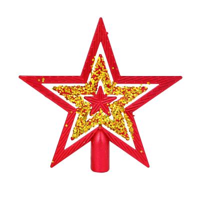 SNOW BOOM Star on the top of the Christmas tree 19cm, plastic, red