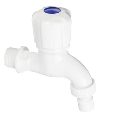 Water tap, 1/2" (15 mm), polypropylene, with fitting, white
