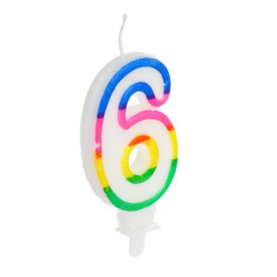 Captain Veselchak Cake candle in the shape of a number, with stand (6), paraffin, PP