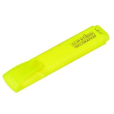Highlighter marker yellow, flat body, beveled tip, 4mm line