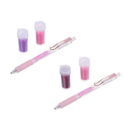 BY FLOMIK Glitter decorating kit, handle with glue stick, 2 packs of glitter, 2 designs