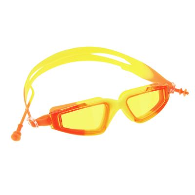 RED Swimming goggles, anti-fog + ear plugs, PC, silicone