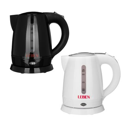 LEBEN Electric kettle 1.0l, 1350W, hidden heating element, plastic, 2 colors