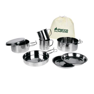 RUSSO TURISTO Set of tourist dishes, 8 items in a case, stainless steel