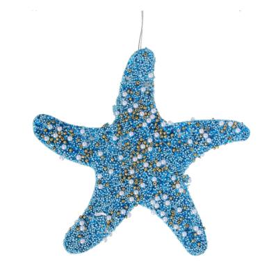 SNOW BOOM Decorative pendant in the form of a starfish, with decor, polystyrene foam, 16 cm