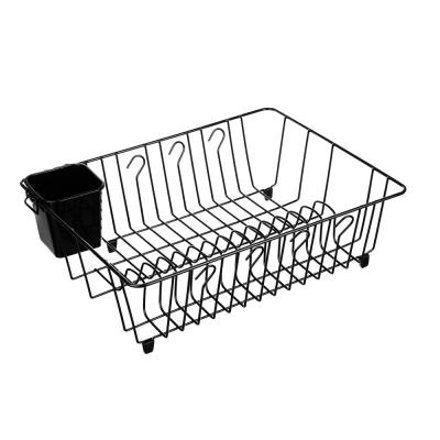 VETTA Dish draining rack, 44.5x35x14cm, steel, plastic, black