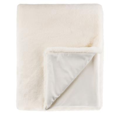 BY COLLECTION Fur blanket 130x170cm, polyester, milky