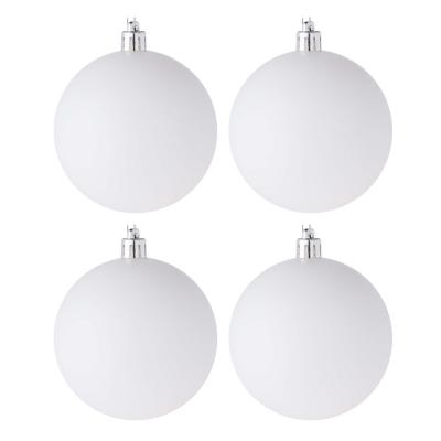 SNOW BOOM Set of balls 4pcs 8cm plastic, white pearl