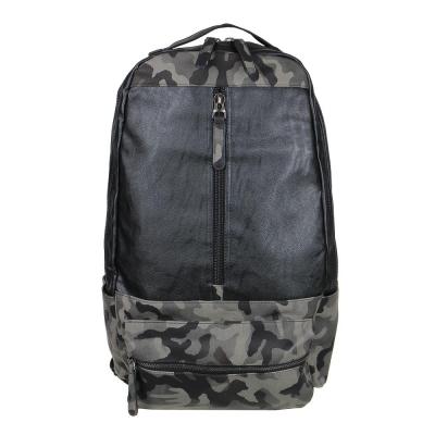 Universal backpack 51x31x13cm, 1 compartment, 4 pockets, handle, PREMIUM artificial leather, black / military