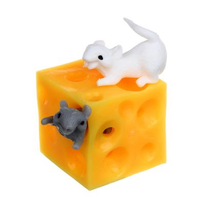 IGROLAND Anti-stress toy "Mice in cheese", 2 pcs., TPR, 4.5x4.5cm