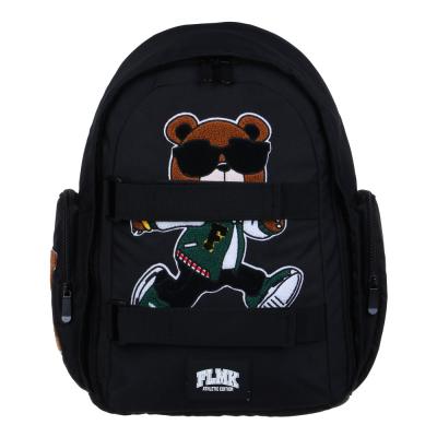 Teenage backpack 42x28x16cm, 1 compartment, 2 pockets, back with erg. elements, 2 weights, applique, PE, "Bear"