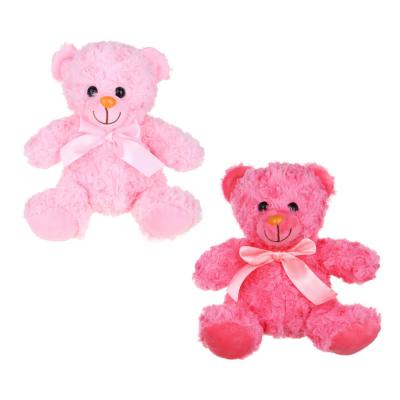 LADECOR Soft souvenir in the shape of a bear, polyester, 19 cm, 2 colors, 2 pink shades