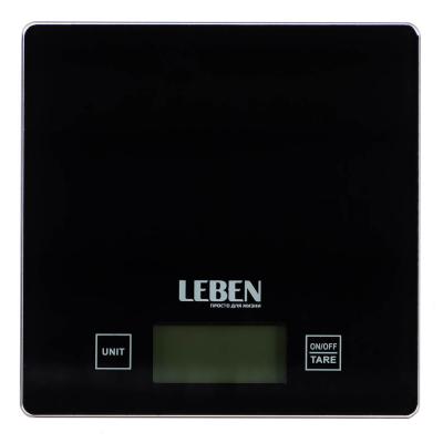 LEBEN Electronic kitchen scales, glass platform, max. load. 5kg (accurate measurement 1g)