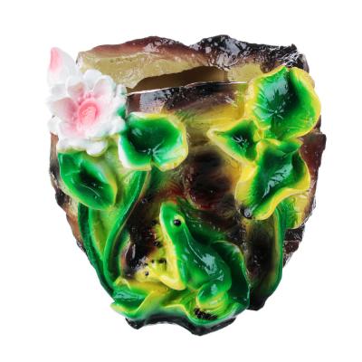 Zoo planter "Lily and the Frog", plaster, 16x20 cm