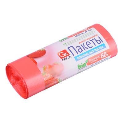 GRIFON BIO garbage bags 60 l, 20 pcs, standard, 4 flavors (vanilla, strawberry, lavender, lemon), roll