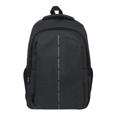 Universal backpack 44x31x17cm, 2 compartments, 2 pockets, padded body, PE fabric look, dark gray