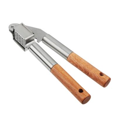 SATOSHI ECO Garlic press, 19.7x5cm, stainless steel, beech