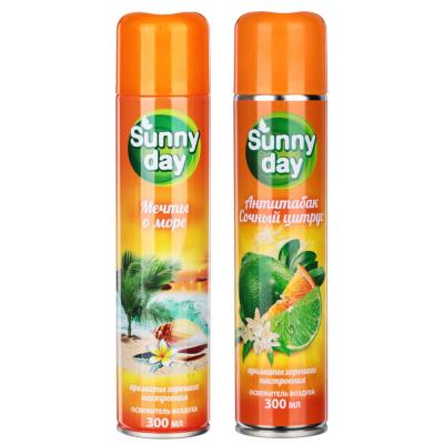 Air freshener SUNNY DAY aerosol, anti-tobacco juicy citrus/dreams of the sea, 300ml