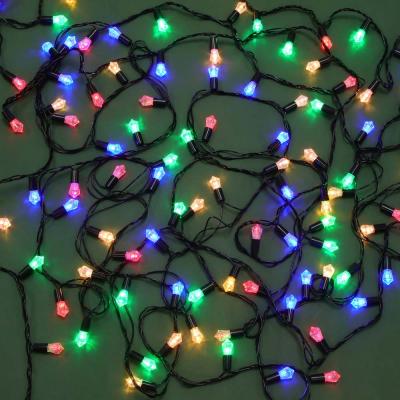 SNOW BOOM Garland el. with nozzles "Grani" 10m, 100LED, multi, 8 dir, black PVC, 220V