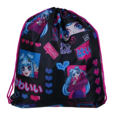 Anime Bag for replacement shoes with drawstrings, extra size 40x47cm, polyester