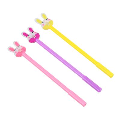 Gel pen, bunny-doughnut tip, 3 body colors, 19.5 cm, silicone, plastic